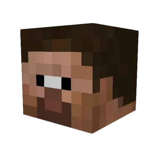 Gennkko Minecraft avatar head, 3D render