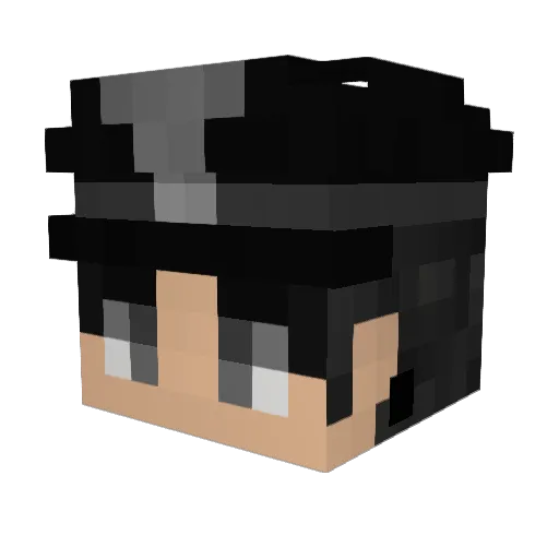 GennyBlack Minecraft avatar head, 3D render