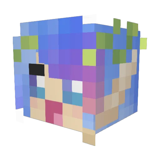 GennyDuh Minecraft avatar head, 3D render