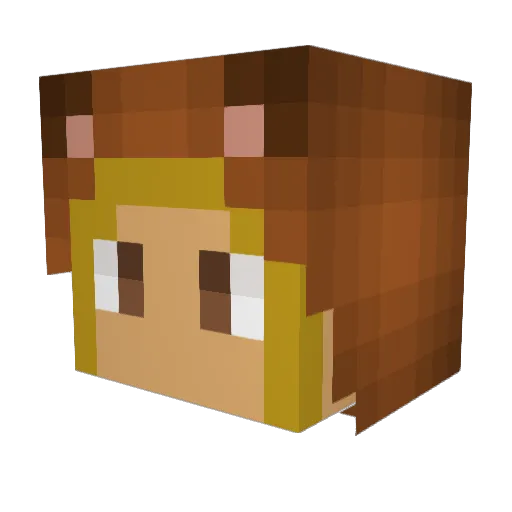 GenoFu Minecraft avatar head, 3D render