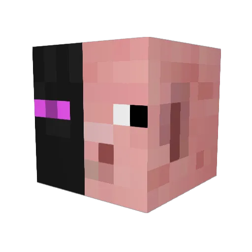 Genpoko Minecraft avatar head, 3D render
