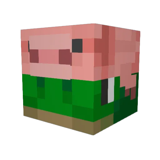 Gensa Minecraft avatar head, 3D render