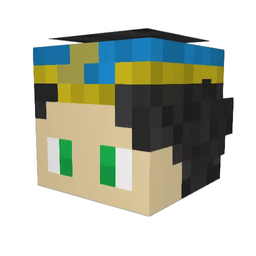 Gensarge Minecraft avatar head, 3D render