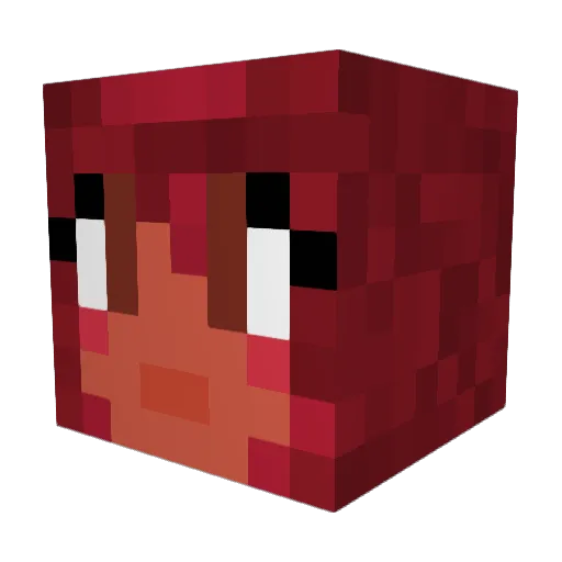 Genshero Minecraft avatar head, 3D render