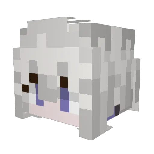 Gensou152 Minecraft avatar head, 3D render