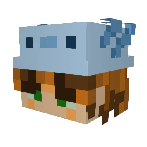 Gentbee Minecraft avatar head, 3D render