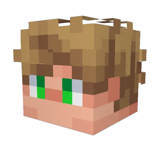Gentzu Minecraft avatar head, 3D render