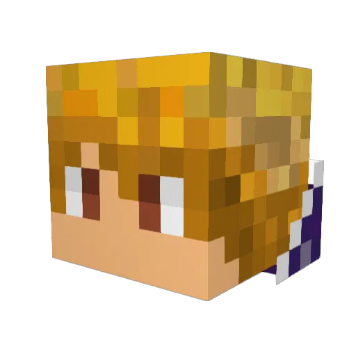 GenuineFlux Minecraft avatar head, 3D render
