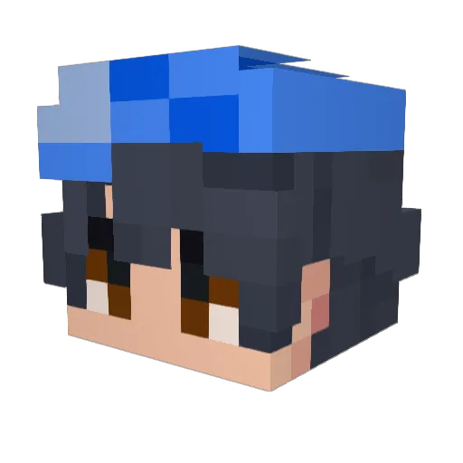 Genzii_ Minecraft avatar head, 3D render