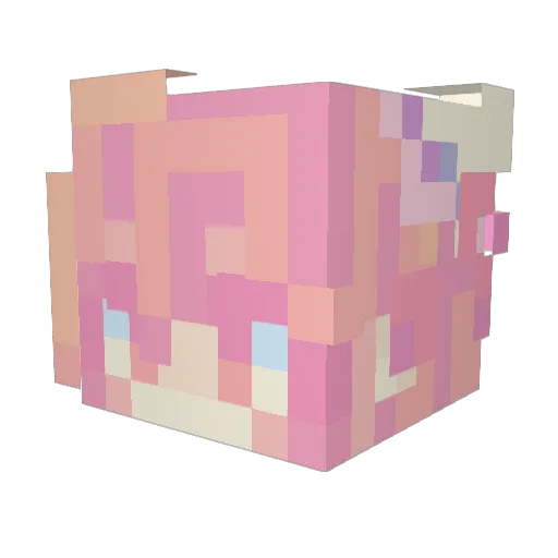 GeoBLOOM Minecraft avatar head, 3D render