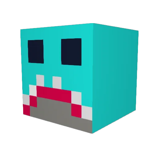 GeoBass Minecraft avatar head, 3D render