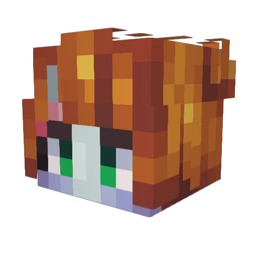 GeoViolet Minecraft avatar head, 3D render