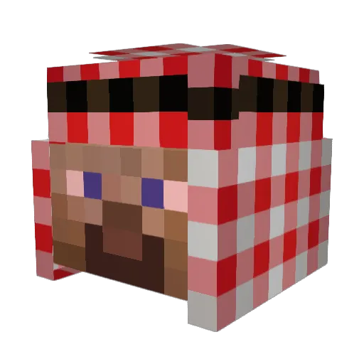 Geo_Col Minecraft avatar head, 3D render