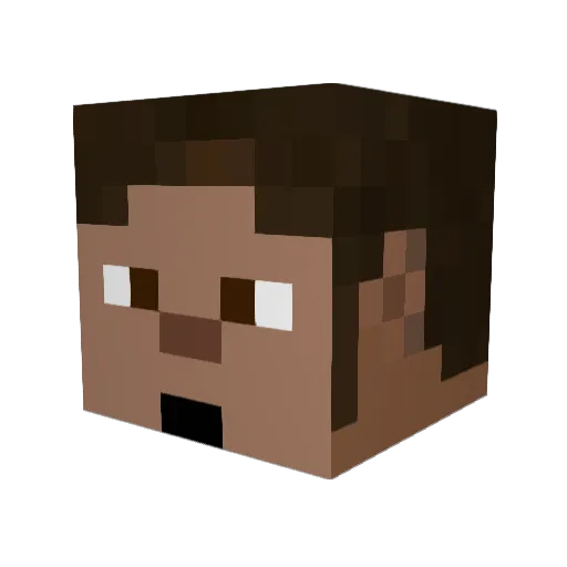 Geoball Minecraft avatar head, 3D render