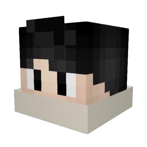 Geocentric Minecraft avatar head, 3D render
