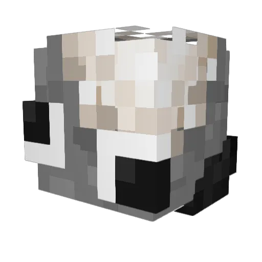 Geodized Minecraft avatar head, 3D render