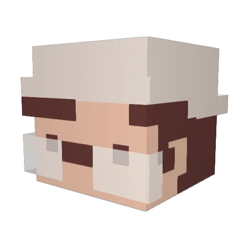 Geolucrog Minecraft avatar head, 3D render
