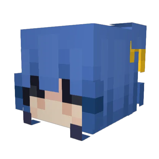 Geomagnetic Minecraft avatar head, 3D render
