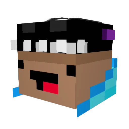 Geomaniac_ Minecraft avatar head, 3D render