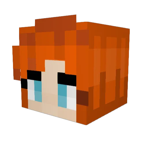 Geoniette Minecraft avatar head, 3D render