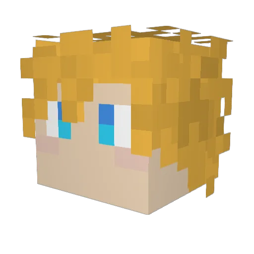 Geophreex Minecraft avatar head, 3D render