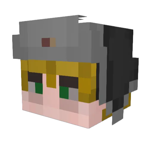 Georgesasa Minecraft avatar head, 3D render