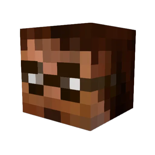 Geosoli Minecraft avatar head, 3D render