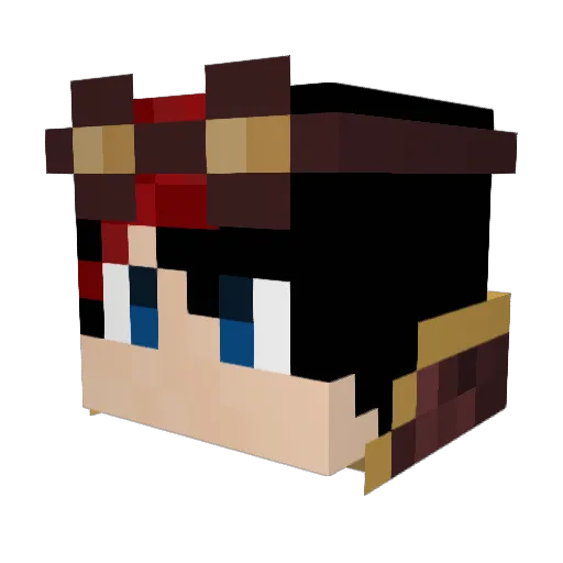 Geosparkz Minecraft avatar head, 3D render