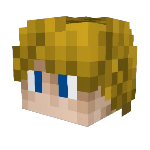 Geppinniw Minecraft avatar head, 3D render