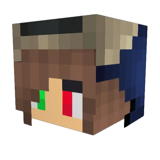 Gepu Minecraft avatar head, 3D render