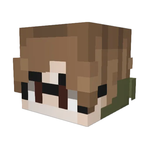 Gerardelton Minecraft avatar head, 3D render