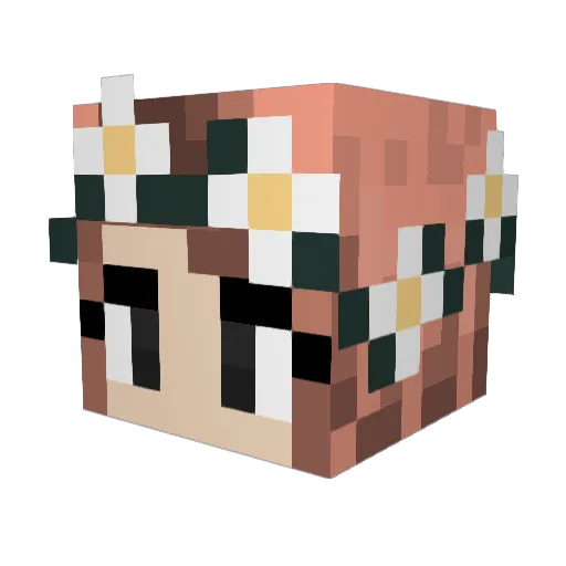 Gerberat Minecraft avatar head, 3D render