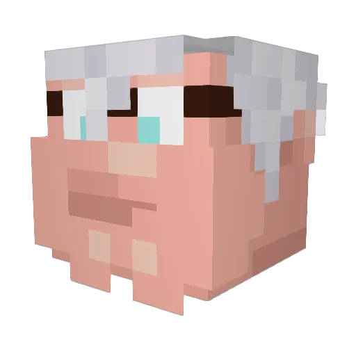 Gerblino Minecraft avatar head, 3D render