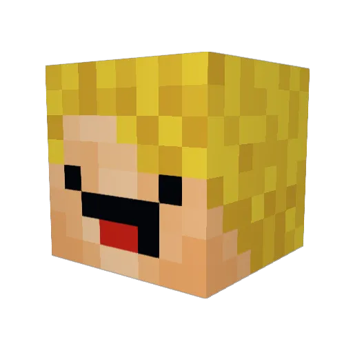 GereTube Minecraft avatar head, 3D render