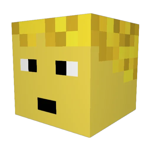 Gerlekki Minecraft avatar head, 3D render
