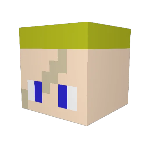 GermanSteel Minecraft avatar head, 3D render