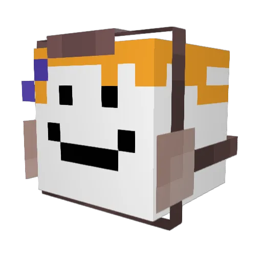 Germanjux Minecraft avatar head, 3D render
