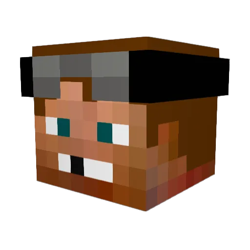 Geroin Minecraft avatar head, 3D render