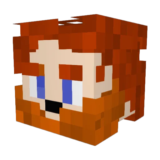Geromli Minecraft avatar head, 3D render