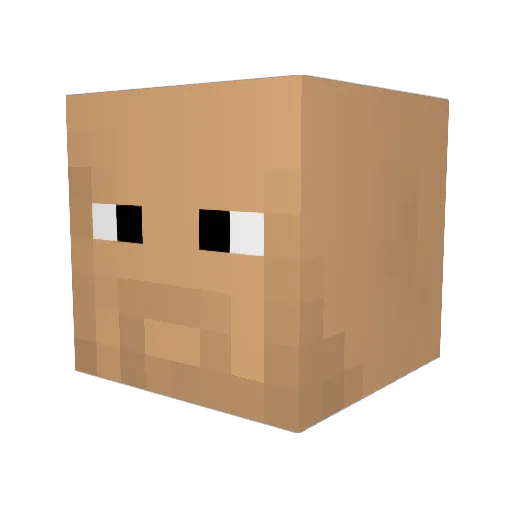 Gerox Minecraft avatar head, 3D render
