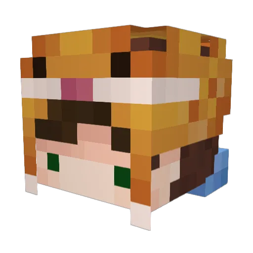 Gerrrid Minecraft avatar head, 3D render