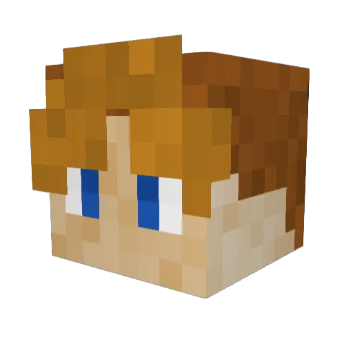 GerryGusto Minecraft avatar head, 3D render