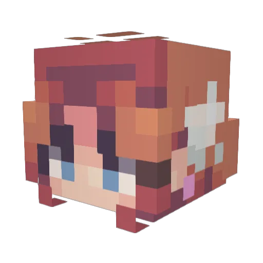 Gertchases Minecraft avatar head, 3D render