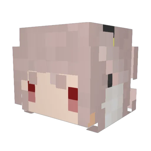 Geruto Minecraft avatar head, 3D render