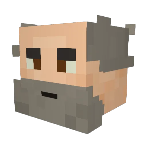 Gery_Vexlak Minecraft avatar head, 3D render