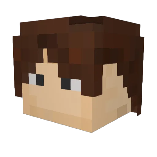 Gerybirch Minecraft avatar head, 3D render