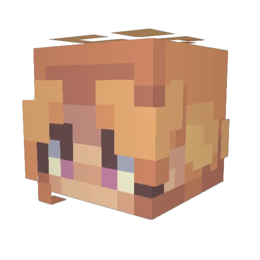 Geshy26 Minecraft avatar head, 3D render
