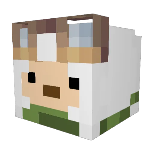 Gesto Minecraft avatar head, 3D render