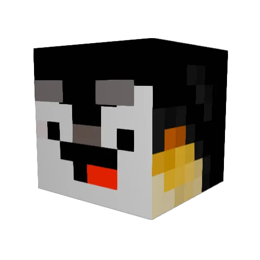 Gesture Minecraft avatar head, 3D render