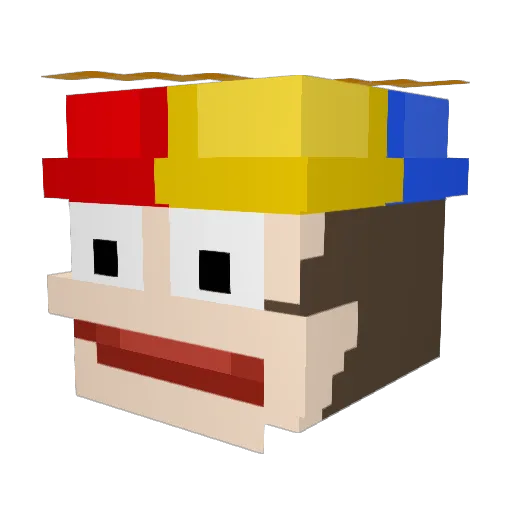 GetBack2Work Minecraft avatar head, 3D render